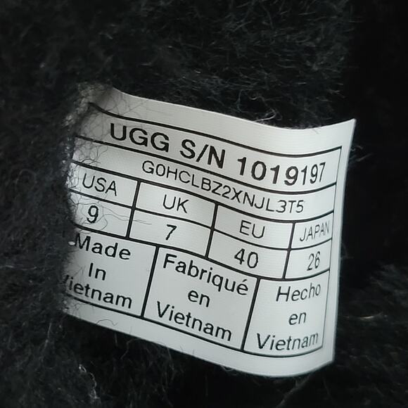 Ugg Boots Black Suede Gem Crystal Studded Bow Women Size 9 New S/N 1019197 - Picture 5 of 7